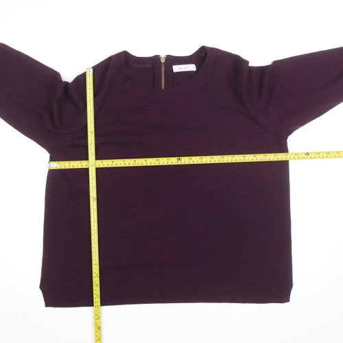 Marks and Spencer Per Una Women's Purple Size 12 Crew Neck Knitted Jumper