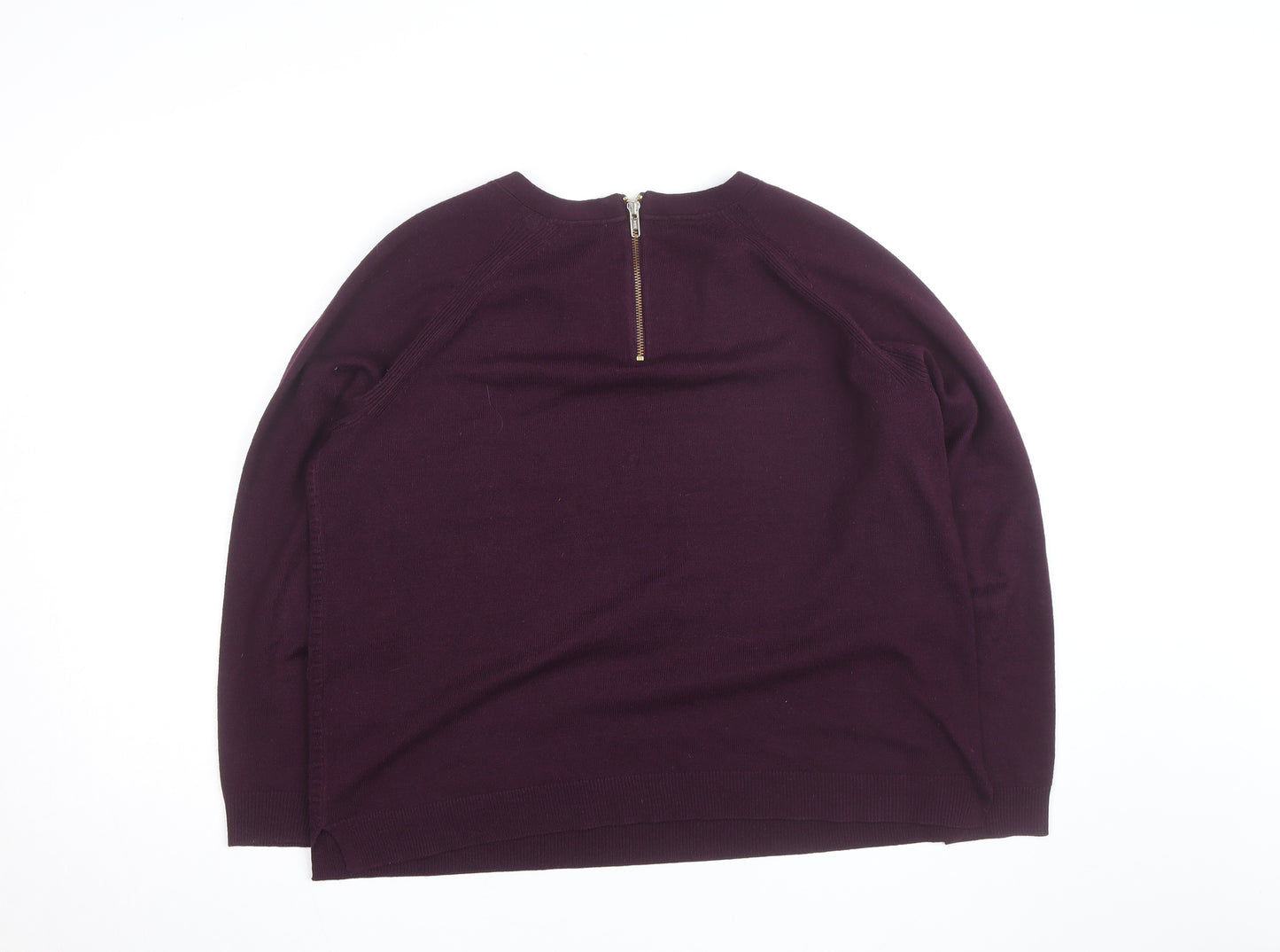 Marks and Spencer Per Una Women's Purple Size 12 Crew Neck Knitted Jumper