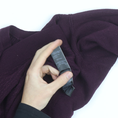 Marks and Spencer Per Una Women's Purple Size 12 Crew Neck Knitted Jumper