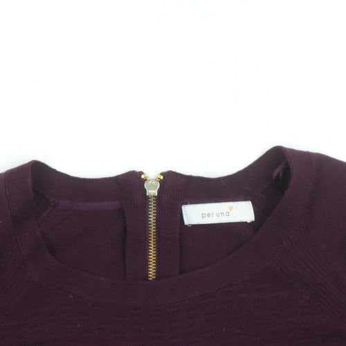 Marks and Spencer Per Una Women's Purple Size 12 Crew Neck Knitted Jumper