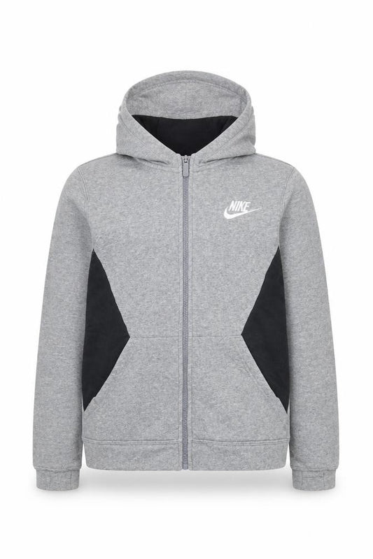 Nike Boys Grey Full Zip Hoodie - Size M, Cotton Blend, Sportswear