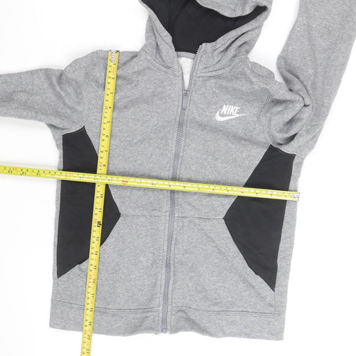 Nike Boys Grey Full Zip Hoodie - Size M, Cotton Blend, Sportswear