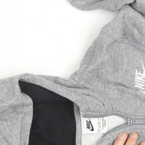 Nike Boys Grey Full Zip Hoodie - Size M, Cotton Blend, Sportswear