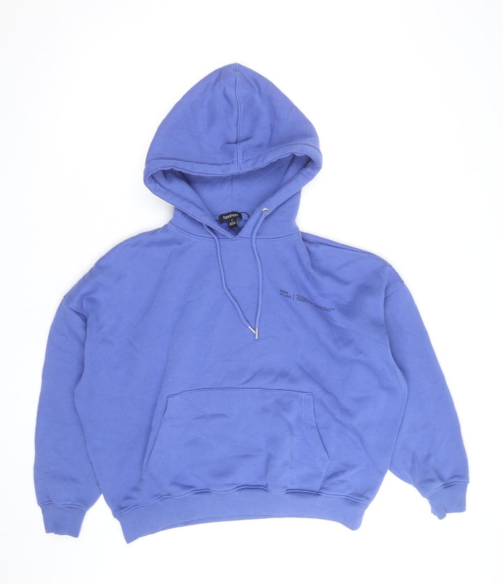 Boohoo Men’s Blue Pullover Hoodie XS Regular Fit Fleece