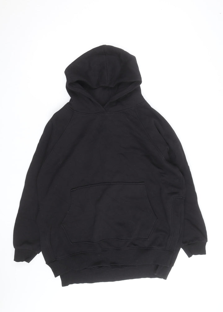 Rising Mens Black Pullover Hoodie Size S Fleece Cotton Blend