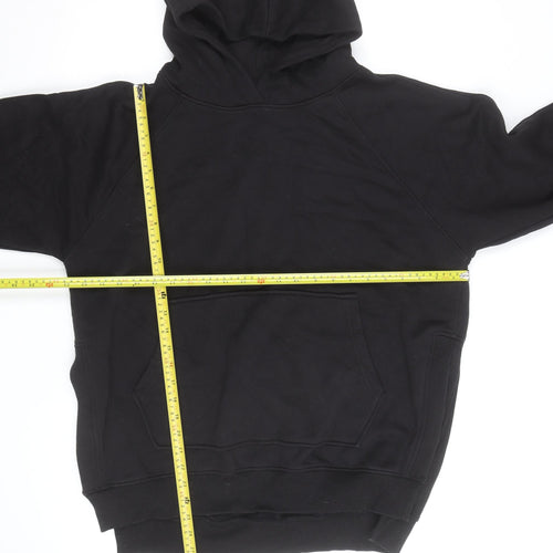 Rising Mens Black Pullover Hoodie Size S Fleece Cotton Blend