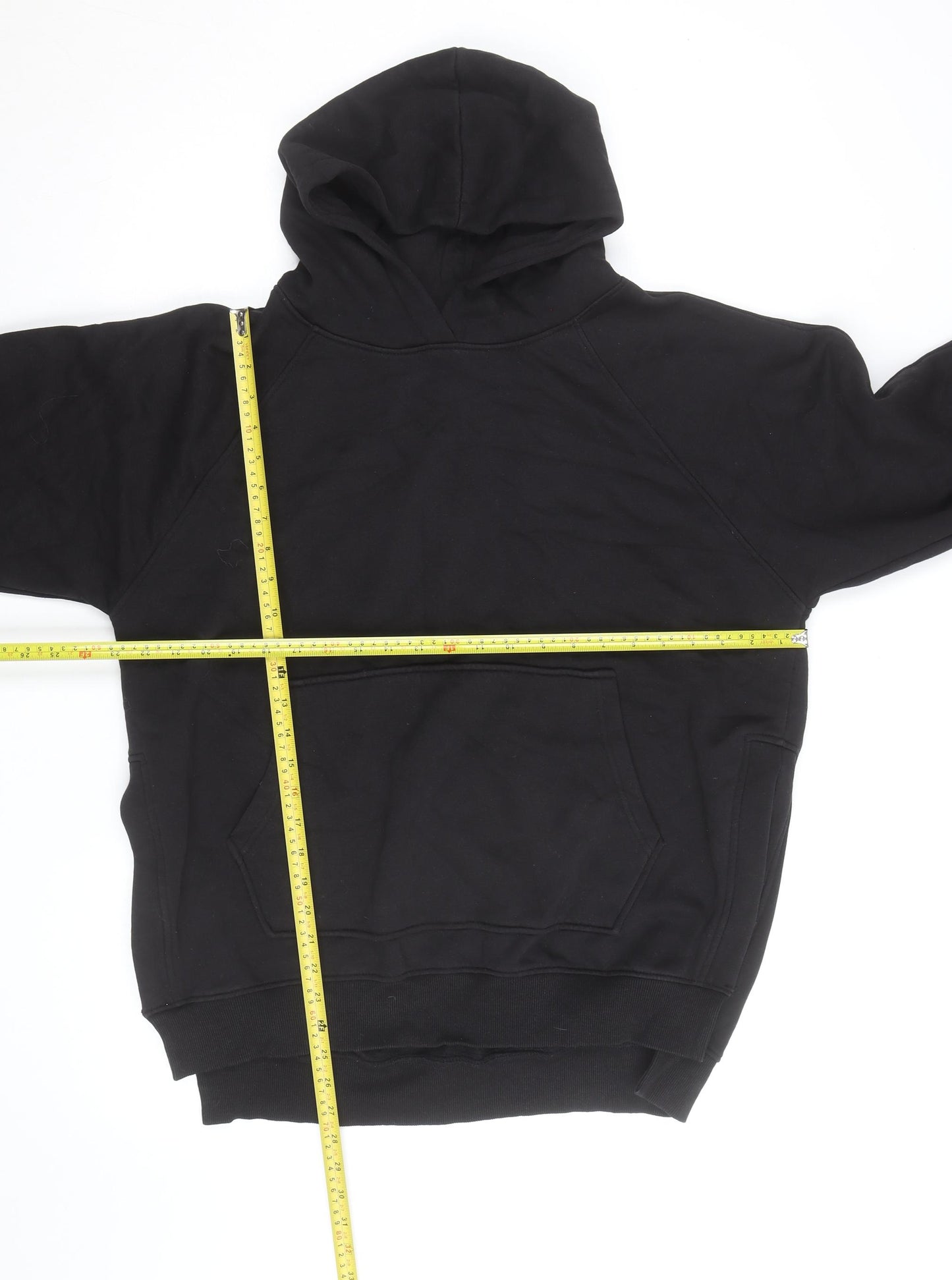 Rising Mens Black Pullover Hoodie Size S Fleece Cotton Blend