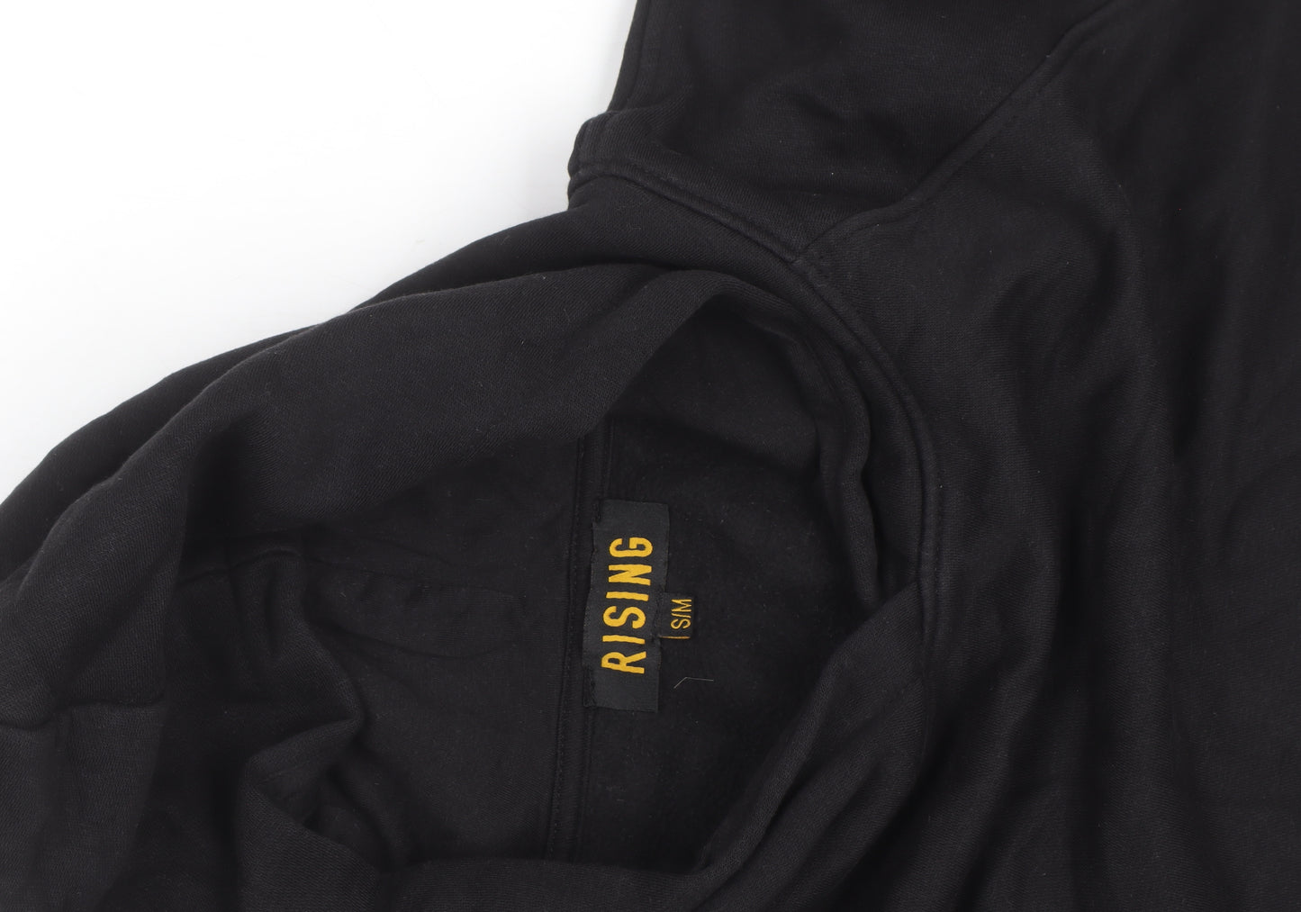 Rising Mens Black Pullover Hoodie Size S Fleece Cotton Blend