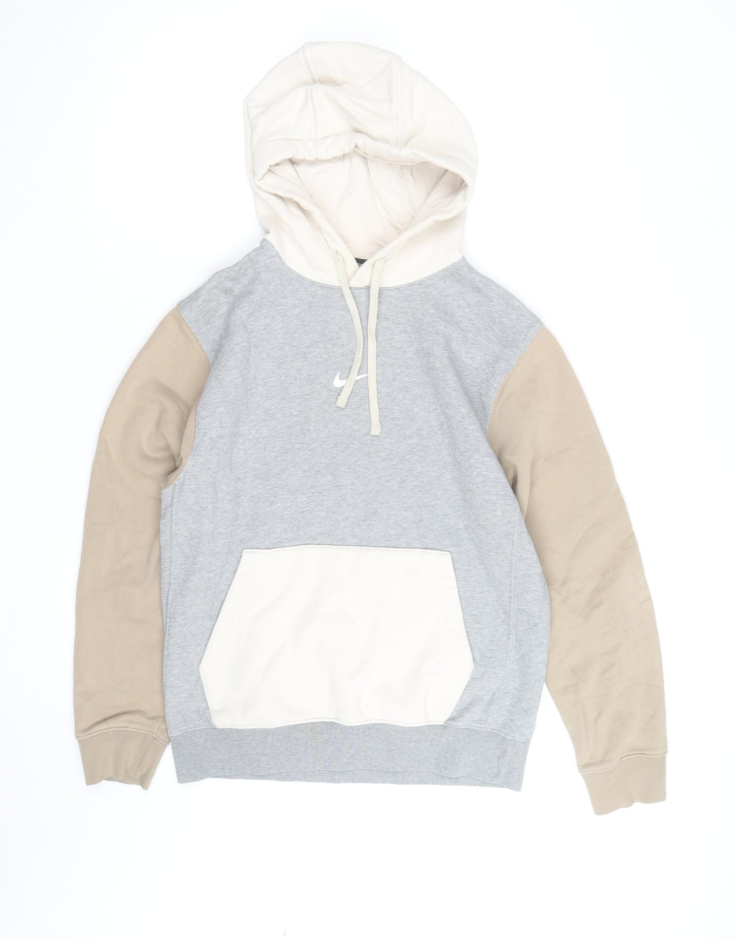 Nike Men's Beige Grey Ivory Pullover Hoodie Small