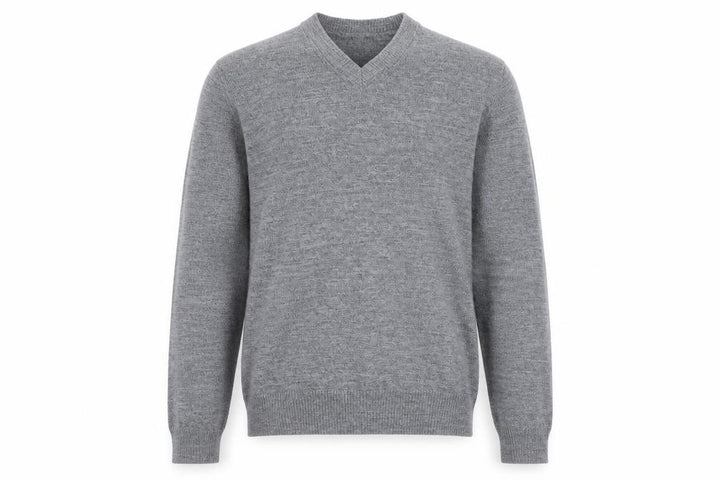 Gap Men's Grey Merino Wool V-Neck Jumper Size M