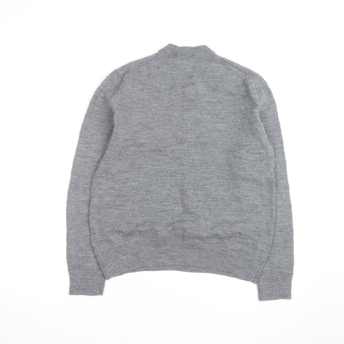 Gap Men's Grey Merino Wool V-Neck Jumper Size M