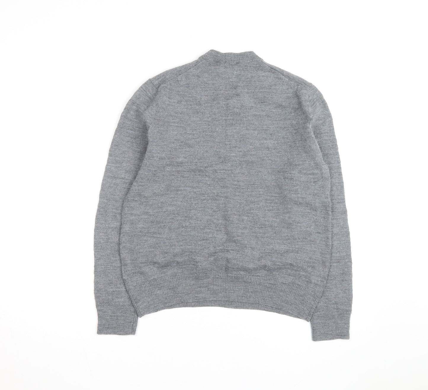 Gap Men's Grey Merino Wool V-Neck Jumper Size M