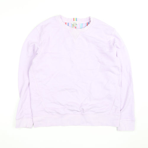 Joules Womens Lilac Cotton Crew Neck Pullover Sweatshirt Size M