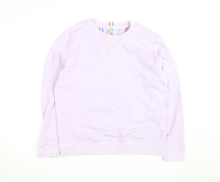 Joules Womens Lilac Cotton Crew Neck Pullover Sweatshirt Size M