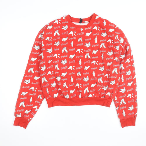 Coca-Cola Red Polar Bear Unisex Crew Neck Pullover Sweatshirt L