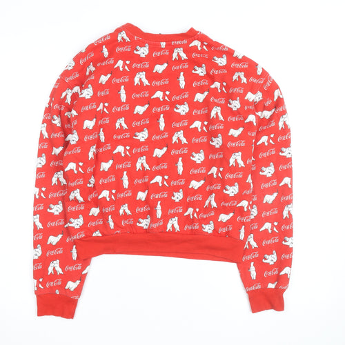 Coca-Cola Red Polar Bear Unisex Crew Neck Pullover Sweatshirt L