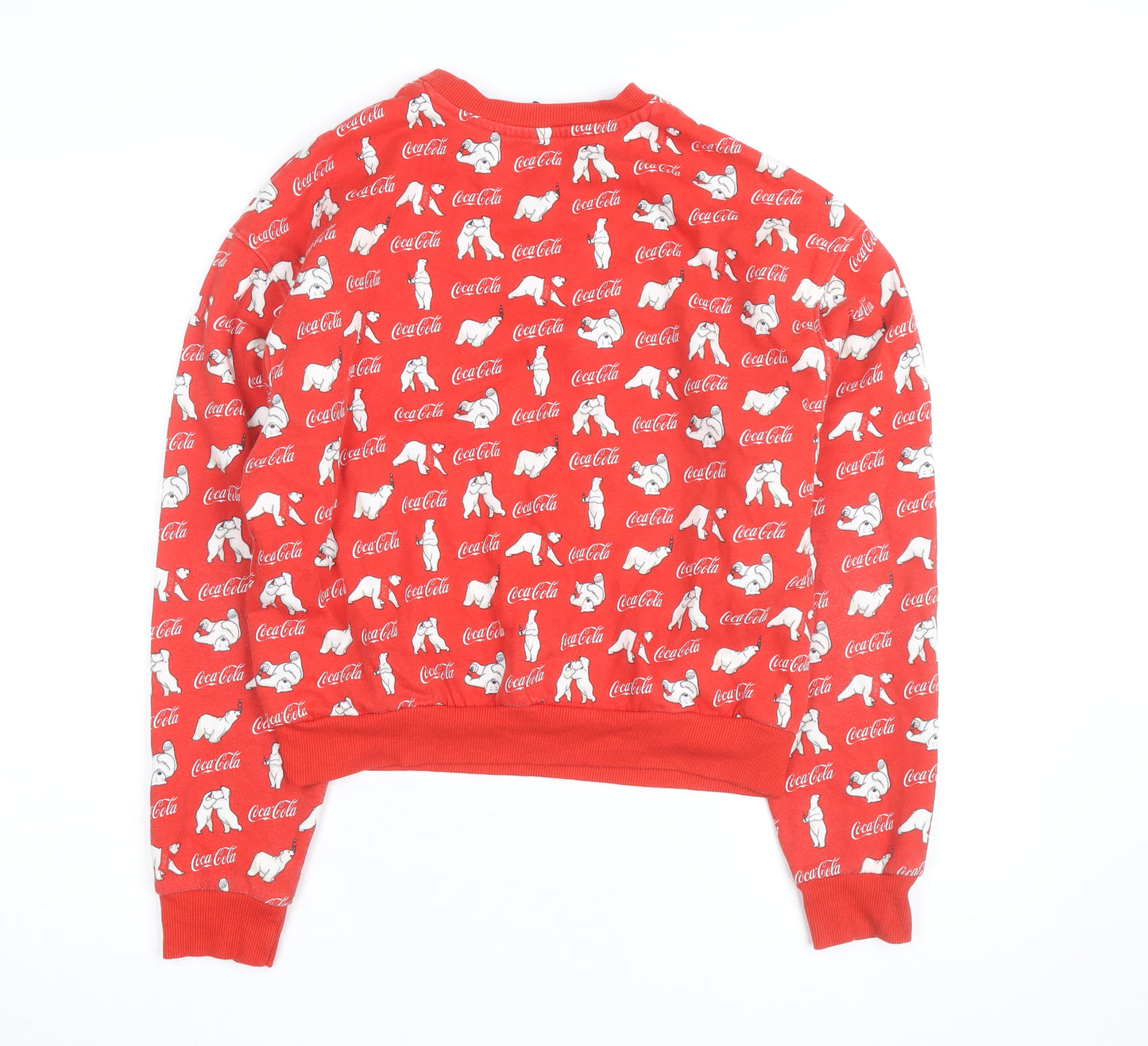 Coca-Cola Red Polar Bear Unisex Crew Neck Pullover Sweatshirt L