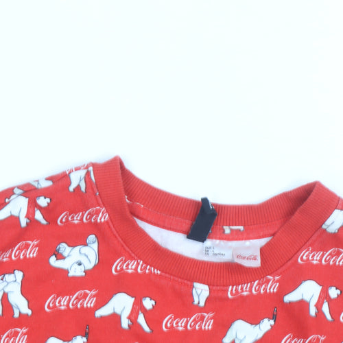 Coca-Cola Red Polar Bear Unisex Crew Neck Pullover Sweatshirt L