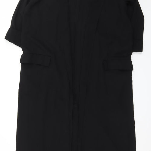 ASOS Design Women Black Longline Blazer Jacket UK 10 Polyester