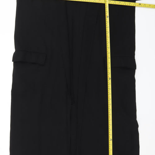 ASOS Design Women Black Longline Blazer Jacket UK 10 Polyester