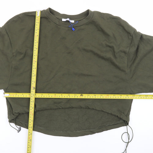 Zara Trafaluc Women’s Khaki Green Pullover Sweatshirt Small