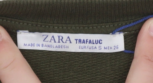 Zara Trafaluc Women’s Khaki Green Pullover Sweatshirt Small
