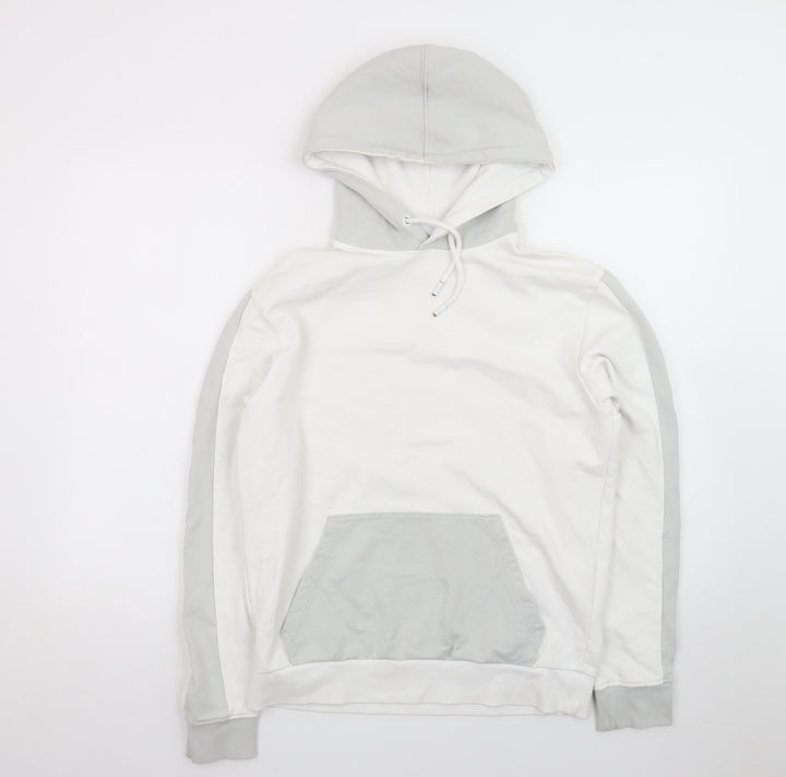 Celio Men's White Pullover Hoodie Size S Regular Fit Cotton Blend