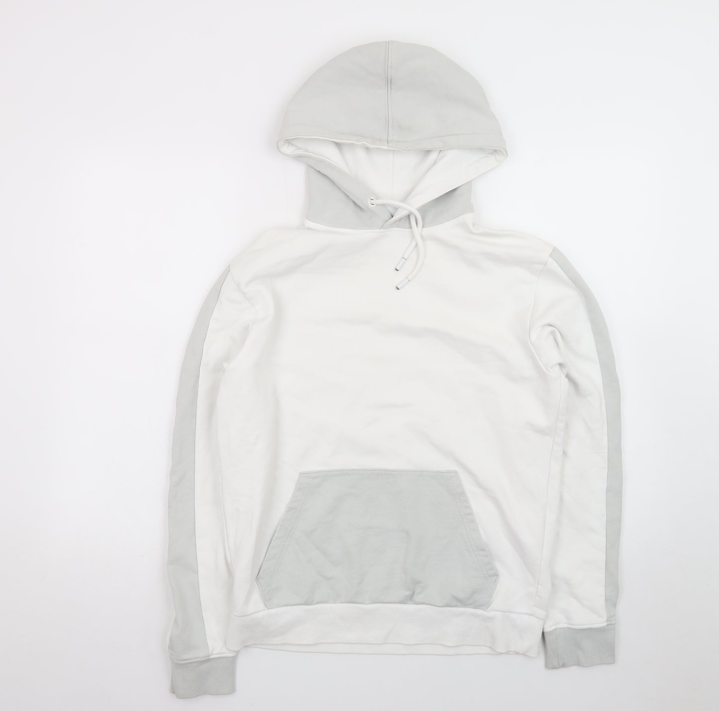 Celio Men's White Pullover Hoodie Size S Regular Fit Cotton Blend