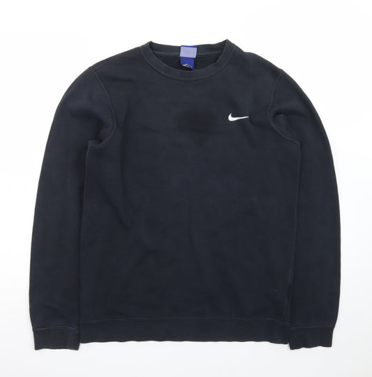 Nike Men's Black Small Pullover Sweatshirt Logo Crew Neck