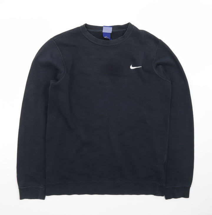 Nike Men's Black Small Pullover Sweatshirt Logo Crew Neck