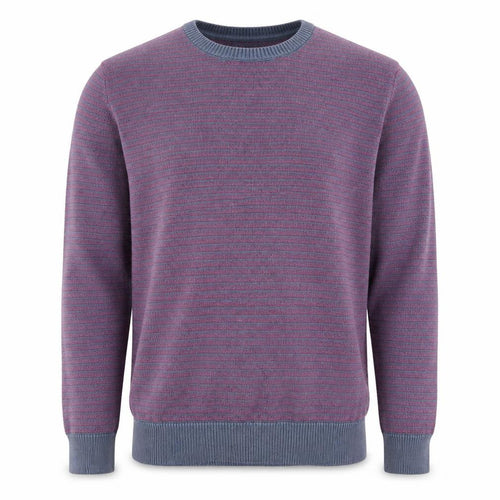 Marks and Spencer Men's Purple Striped Cotton Jumper L Regular Fit