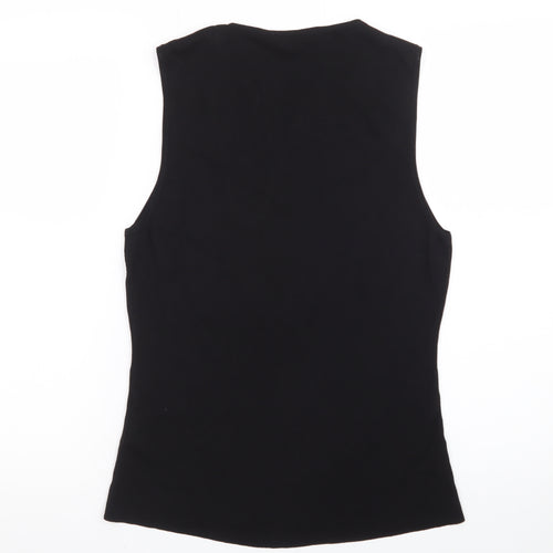Celebrate by Janique Women's Black Beaded Sleeveless Knit Tank Top Size 16