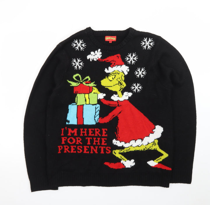 Grinchmas Men's Black XL Christmas Grinch Pullover Jumper