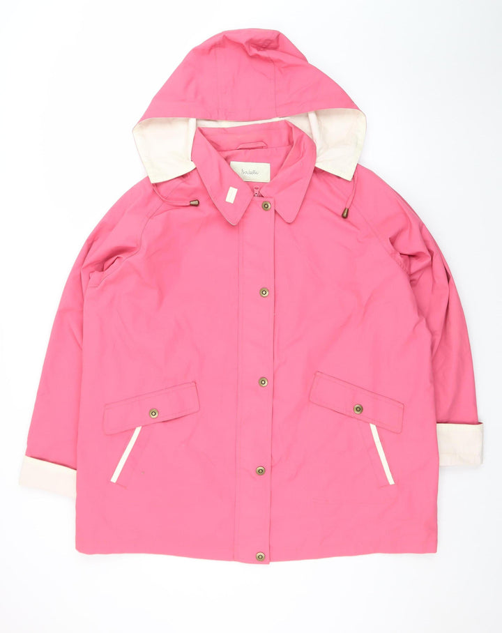 Isabelle Womens Pink Waterproof Hooded Rain Coat Jacket Size 22