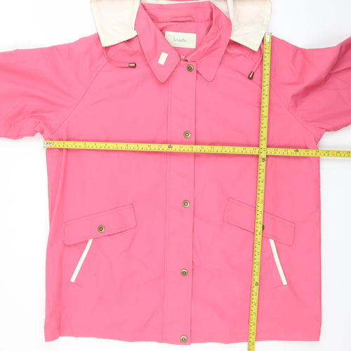 Isabelle Womens Pink Waterproof Hooded Rain Coat Jacket Size 22