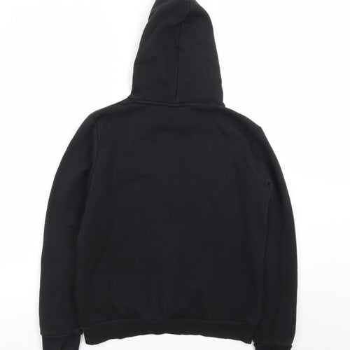 Puma Womens Black Size 12 Pullover Hoodie with Logo Print
