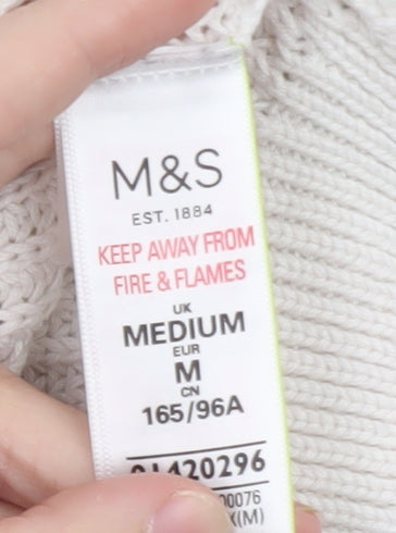 Marks and Spencer Men's White V-Neck Cotton Cricket Jumper M