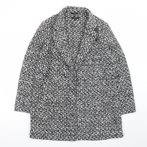 Therapy Women's Black Tweed Mid-Length Overcoat Size 14