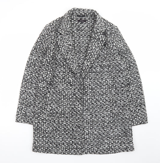 Therapy Women's Black Tweed Mid-Length Overcoat Size 14