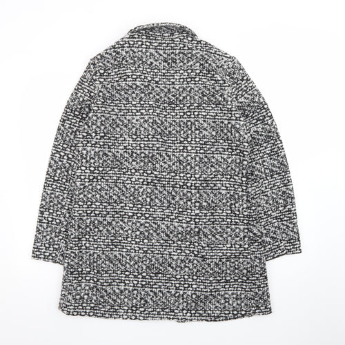 Therapy Women's Black Tweed Mid-Length Overcoat Size 14