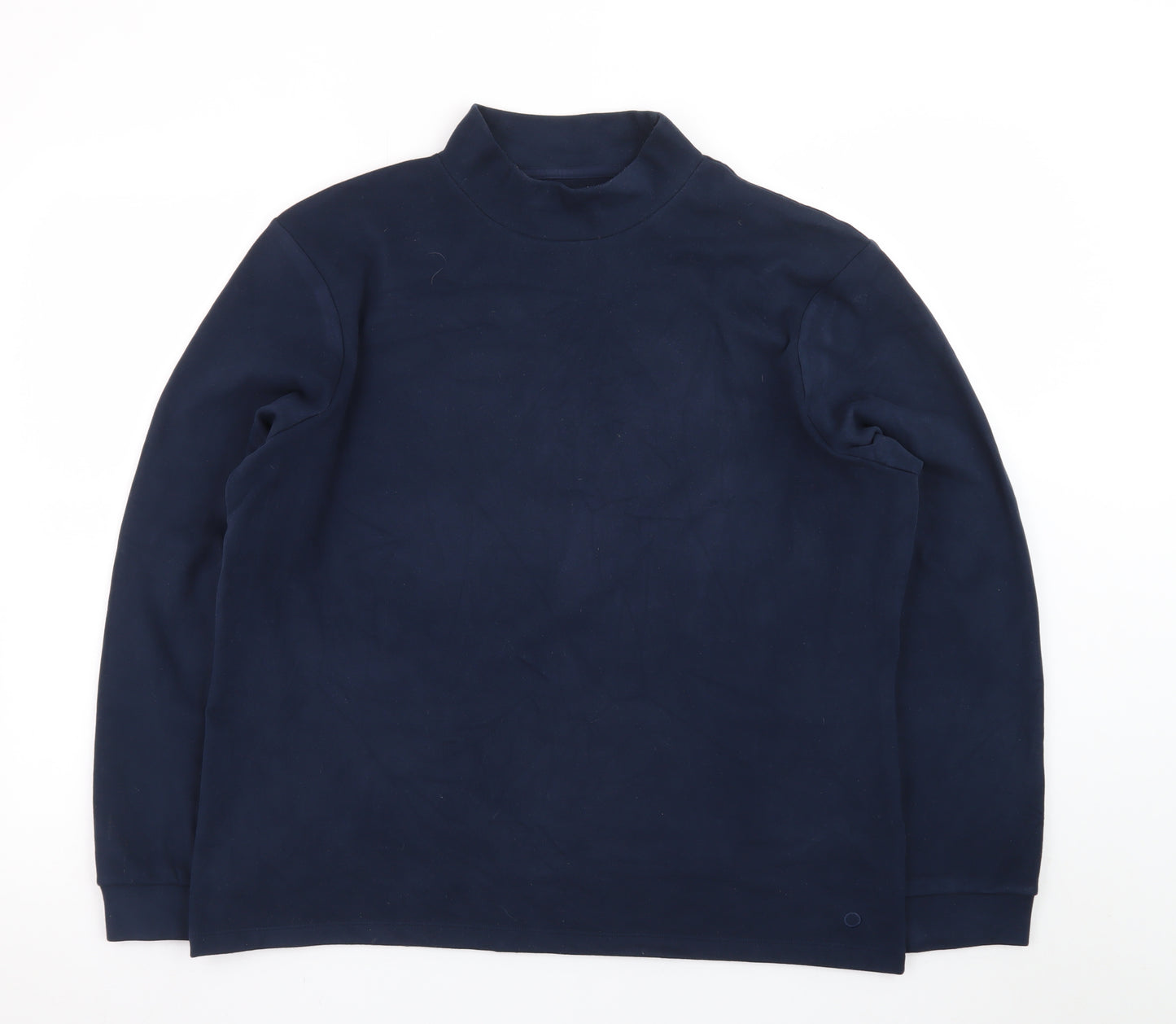 Marks and Spencer Mens Blue Roll Neck Long Sleeve T-Shirt Size L