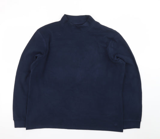 Marks and Spencer Mens Blue Roll Neck Long Sleeve T-Shirt Size L