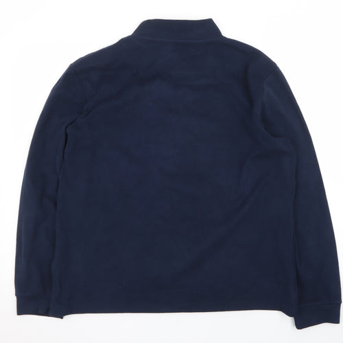 Marks and Spencer Mens Blue Roll Neck Long Sleeve T-Shirt Size L
