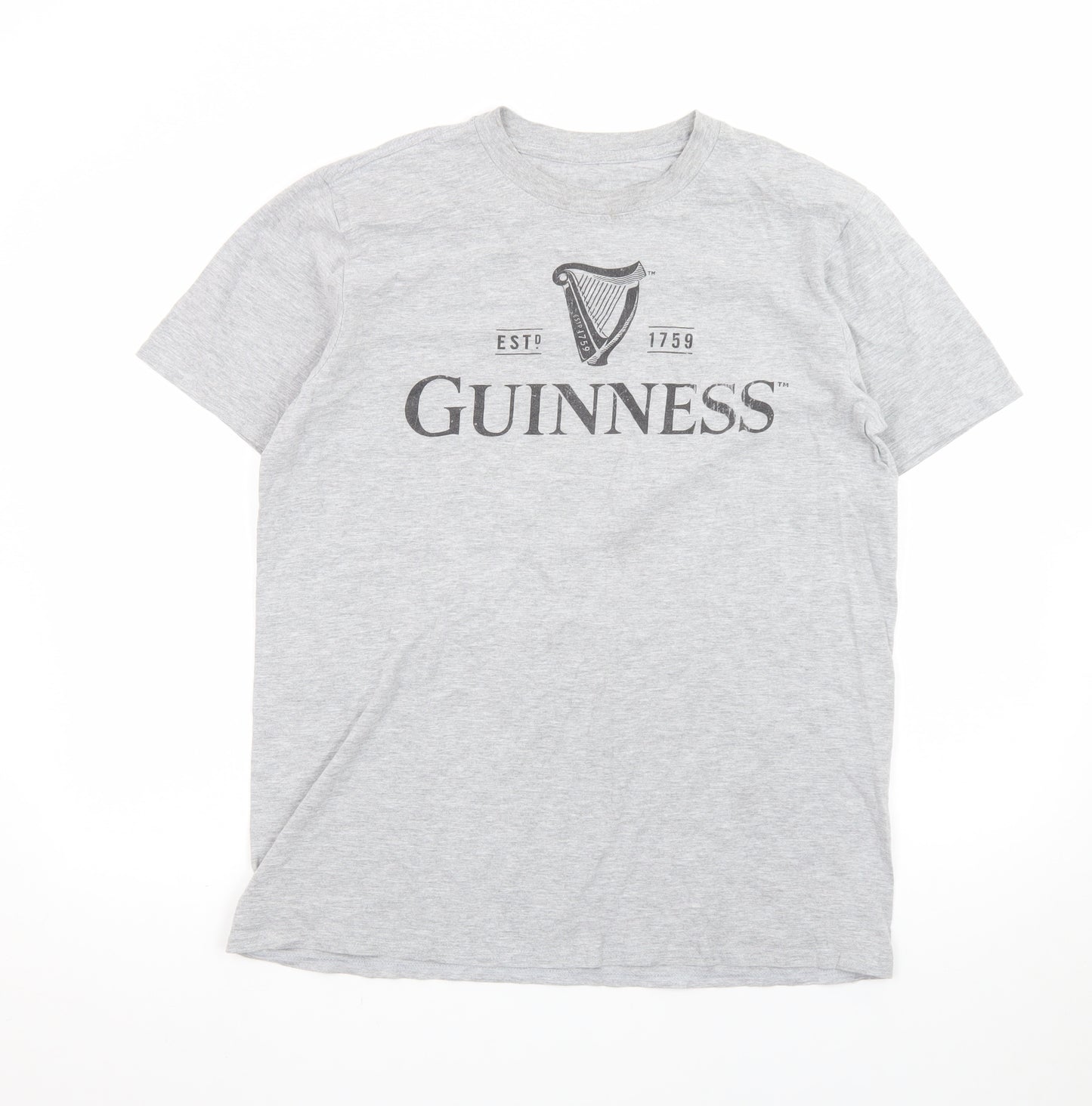 Guinness Men's Grey Short Sleeve Graphic T-Shirt Large