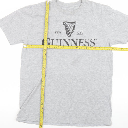 Guinness Men's Grey Short Sleeve Graphic T-Shirt Large