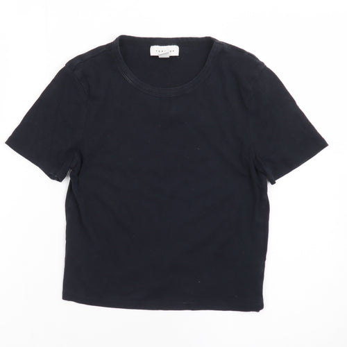 Topshop Women’s Black Basic Tall Cotton Crew Neck T-Shirt UK 10