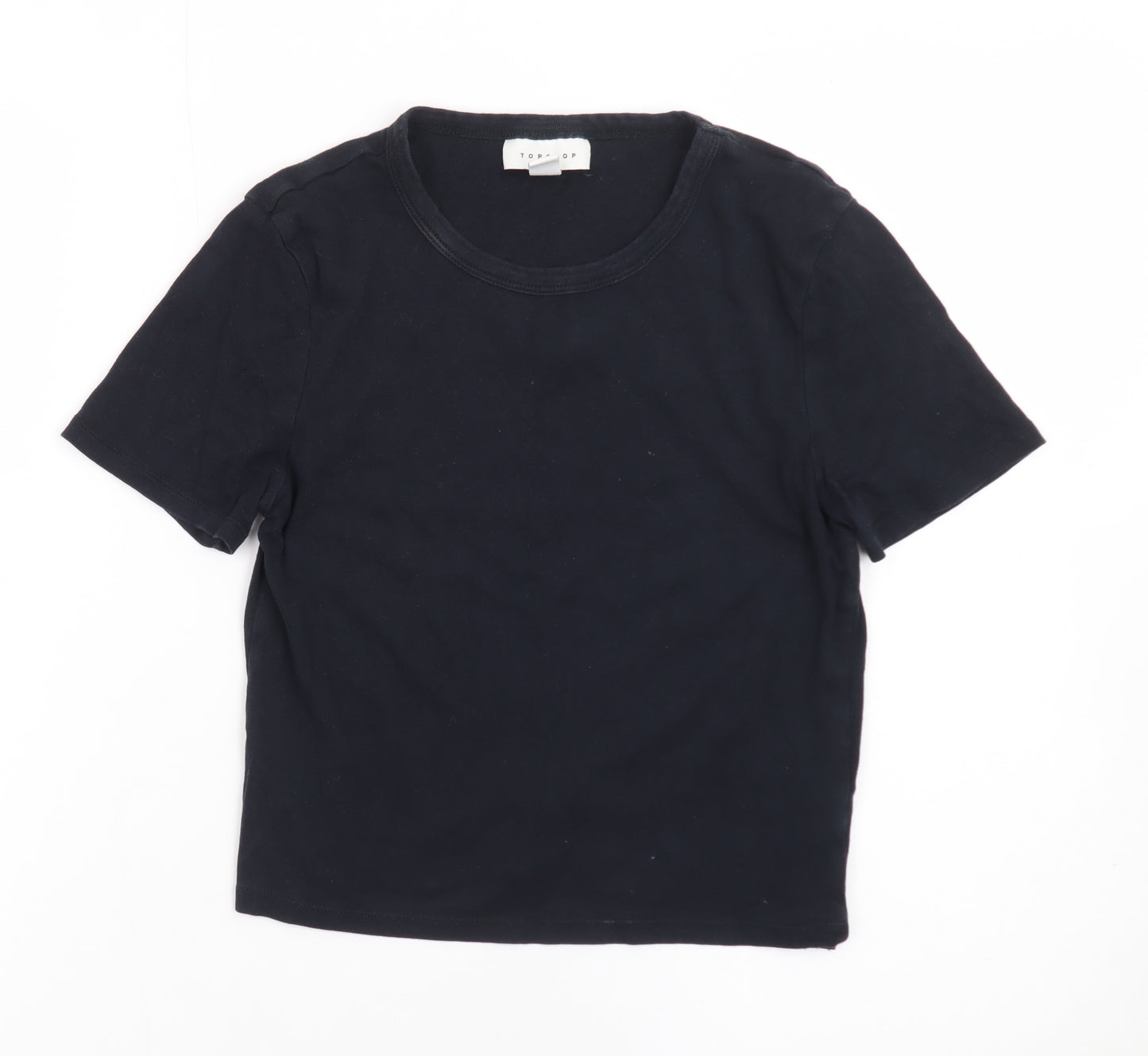 Topshop Women’s Black Basic Tall Cotton Crew Neck T-Shirt UK 10