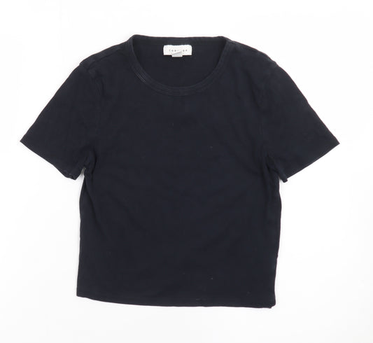 Topshop Women’s Black Basic Tall Cotton Crew Neck T-Shirt UK 10