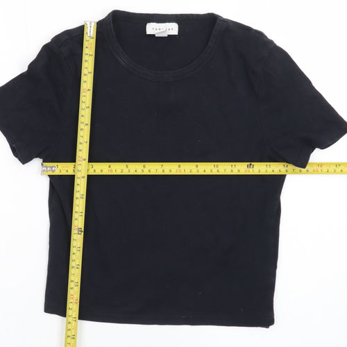 Topshop Women’s Black Basic Tall Cotton Crew Neck T-Shirt UK 10