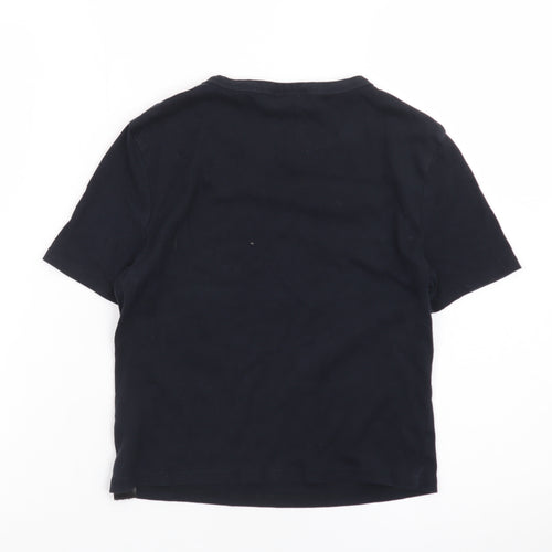 Topshop Women’s Black Basic Tall Cotton Crew Neck T-Shirt UK 10